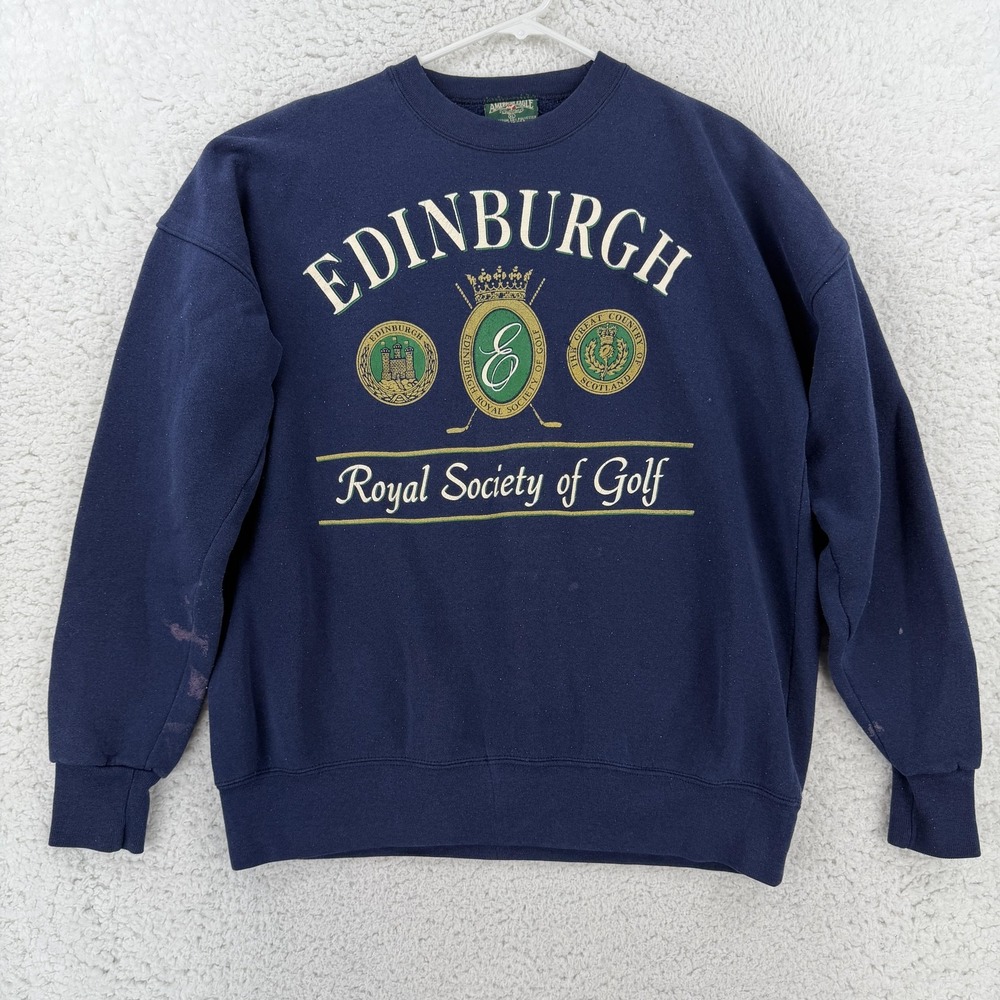 Vintage American Eagle Outfitters Sweatshirt Mens XL Blue Edinburgh Golf USA